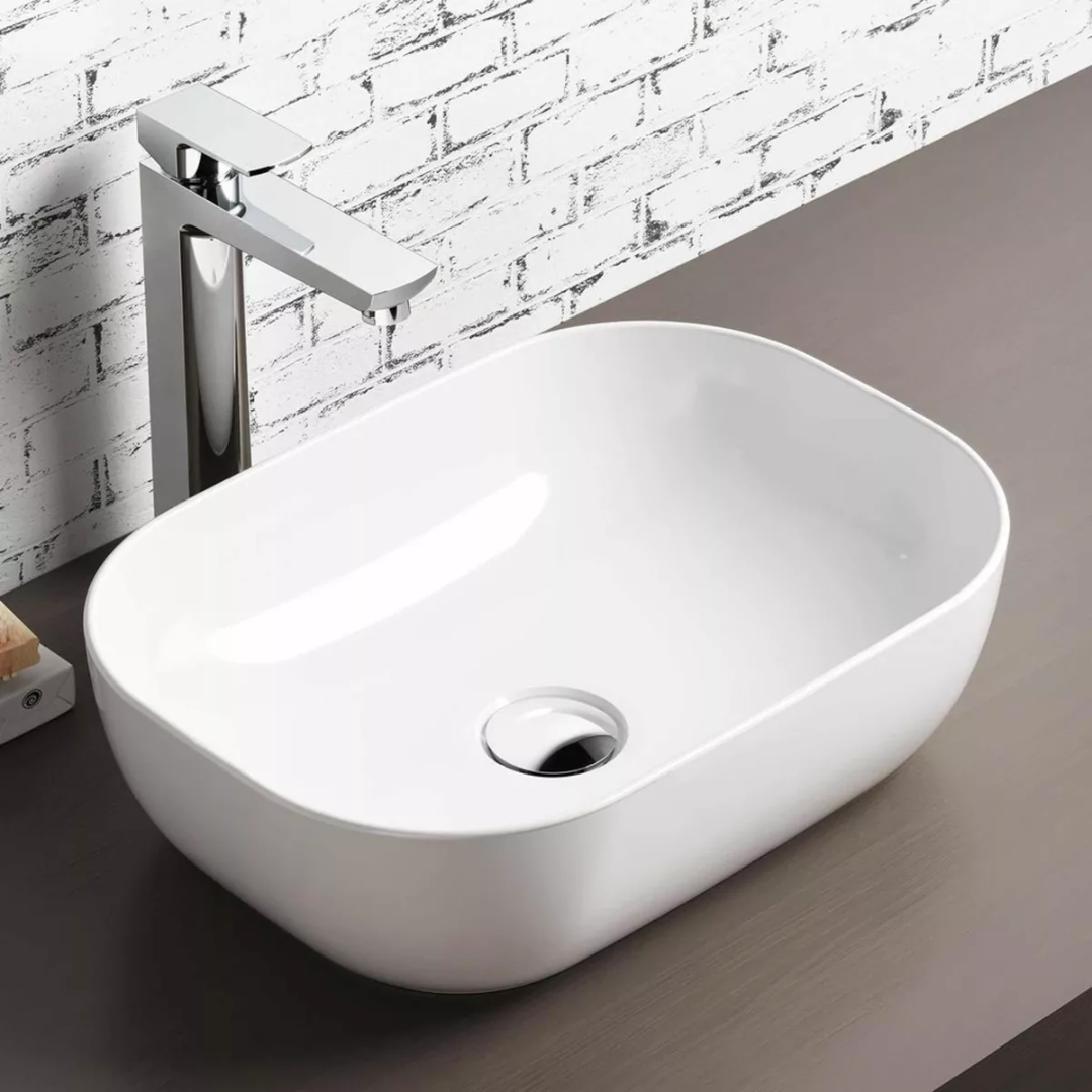 Bacha De Apoyo Loza Para Baño En Color Blanco Acra