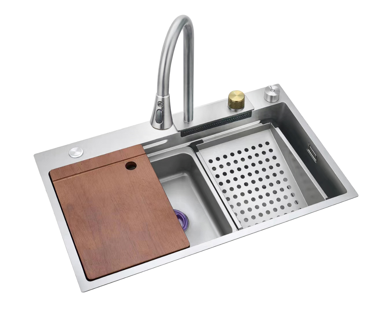 Pileta Cocina Bacha Multifunción Acero Inox Completa Cromo