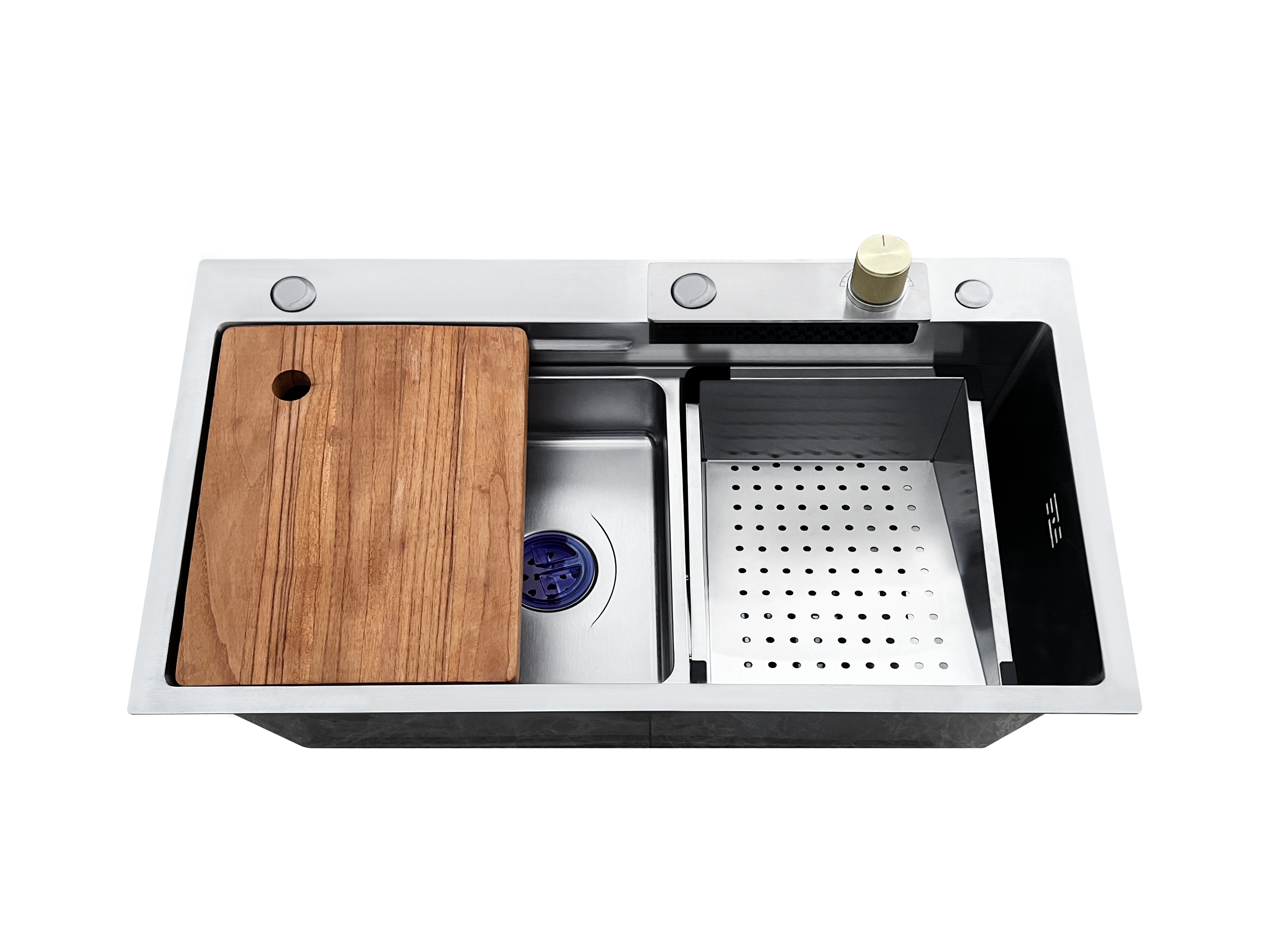 Pileta Cocina Bacha Multifunción Acero Inox Completa Cromo