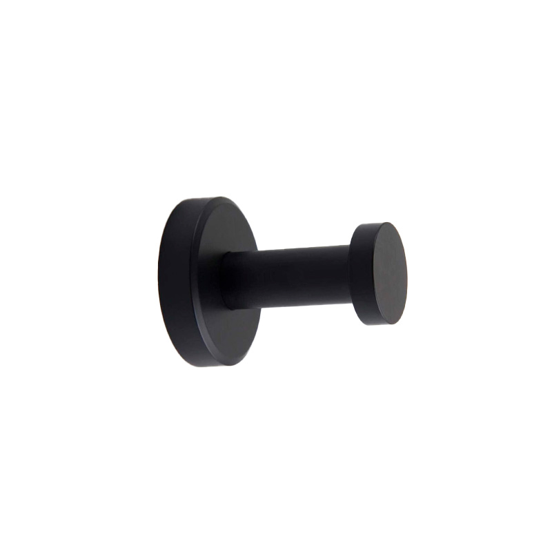 Perchero/toallero De Metal Negro Mate Para Baño Cocina Acra