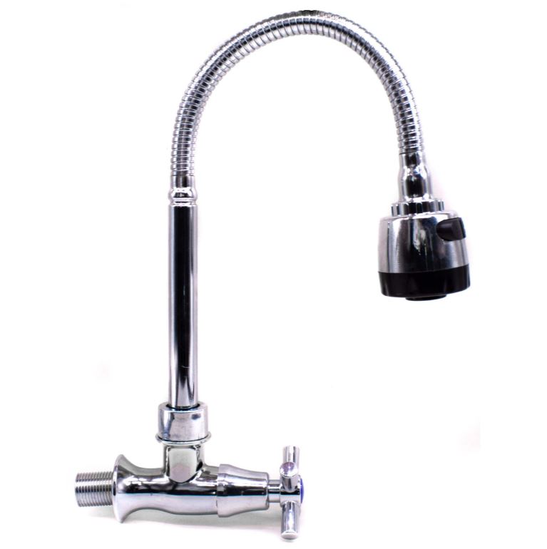Griferia Con Pico Flexible Para Pared Cocina Metálico Acra
