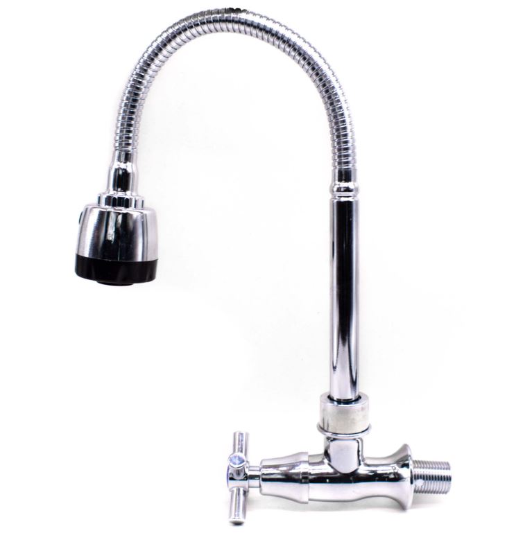 Griferia Con Pico Flexible Para Pared Cocina Metálico Acra