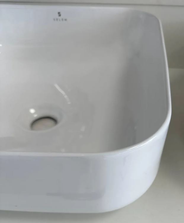 Bacha De Loza Para Baño Apoyo Cuadrada 38.5x38.5 Selen