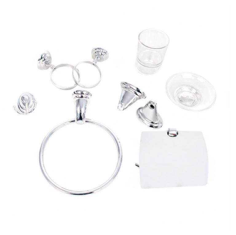 Kit Accesorios Para Baño 8 Piezas De Metal Acra