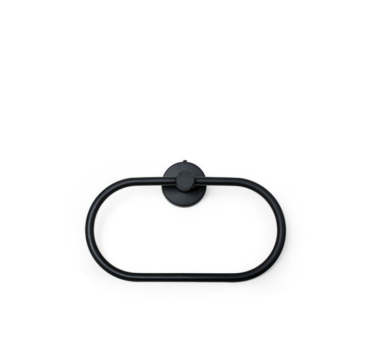 Toallero Aro Oval Negro Mate Acra