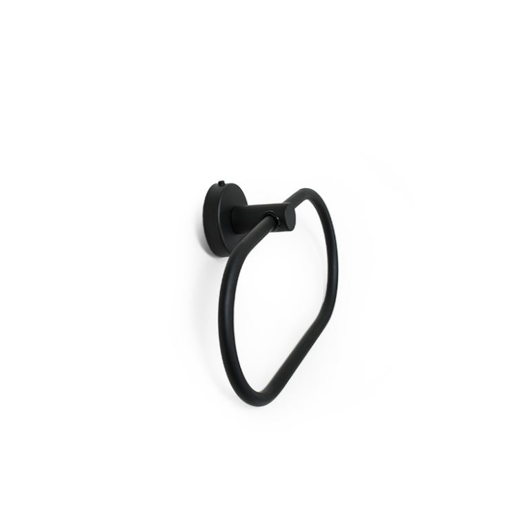 Toallero Aro Oval Negro Mate Acra