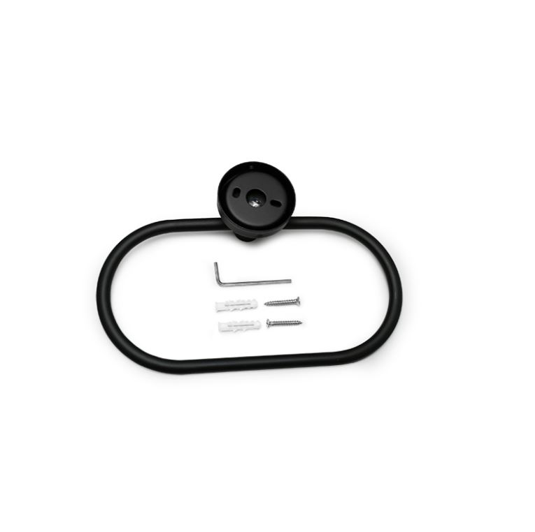 Toallero Aro Oval Negro Mate Acra