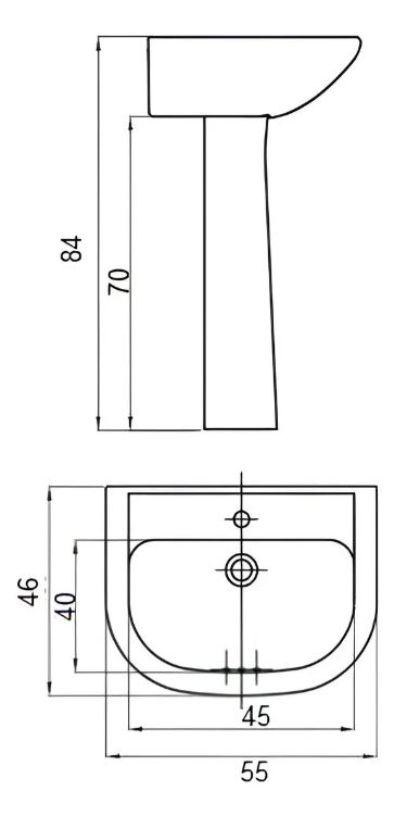 Lavatorio Pedestal Baño Bacha Loza Acra