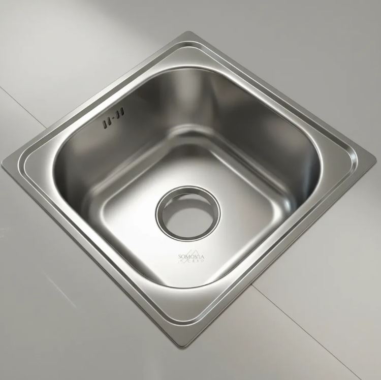 pileta simple cocina acero 201 con válvula