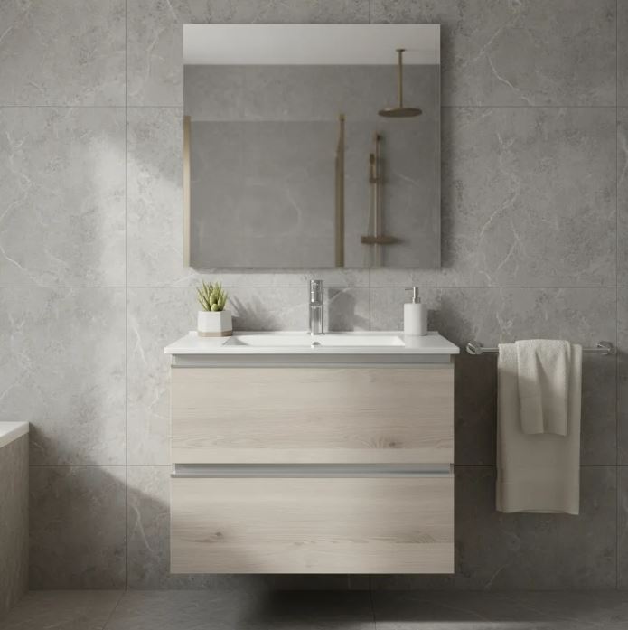 Mueble Aéreo Mdf 18 Con Cajón Y Bacha De Loza De 61cm Acra