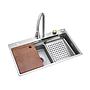 Pileta Cocina Bacha Multifunción Acero Inox Completa Cromo
