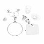 Kit Accesorios Para Baño 8 Piezas De Metal Acra