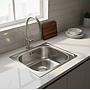 pileta simple cocina acero 201 con válvula